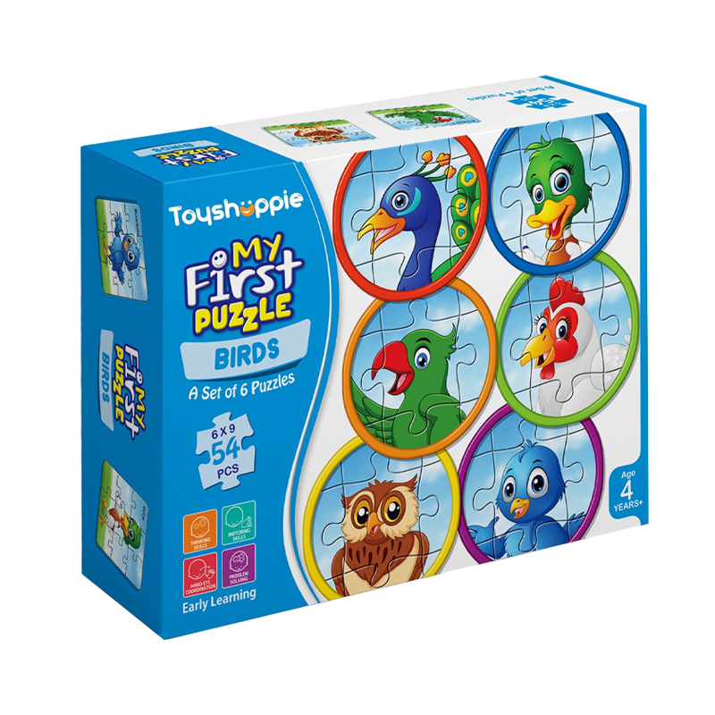 Aryans Eduworld My First Puzzle Birds for Kids – Set of 6 Educational Puzzles (54 Pieces Total)