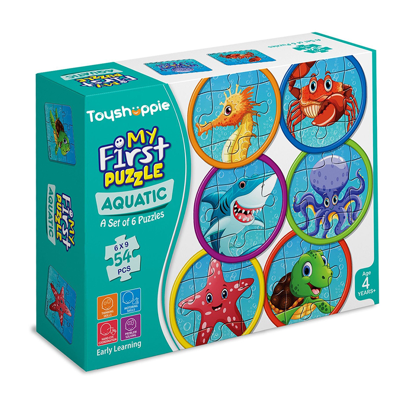 Aryans Eduworld My First Puzzle Aquatic for Kids – Set of 6 Educational Puzzles (54 Pieces Total)