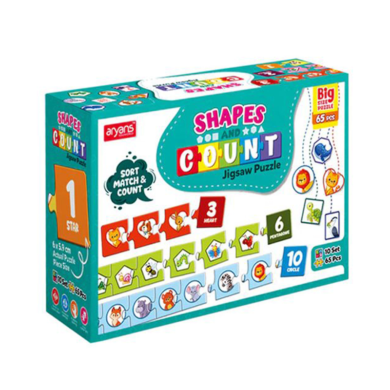 Aryans Eduworld Baby Puzzle Shapes for Kids – Set of 11 Shapes (22 Pieces, Big Size Puzzle)