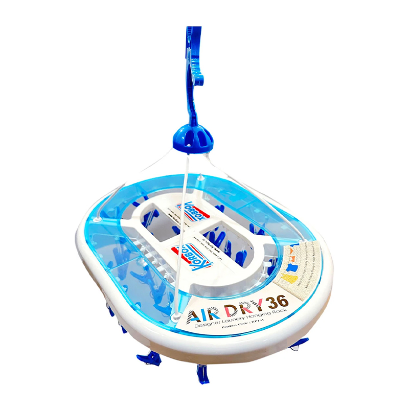 Plastic Square Cloth Drying Stand Hanger with 36 Clips Pegs Baby Clothes Hanger Stand – Blue