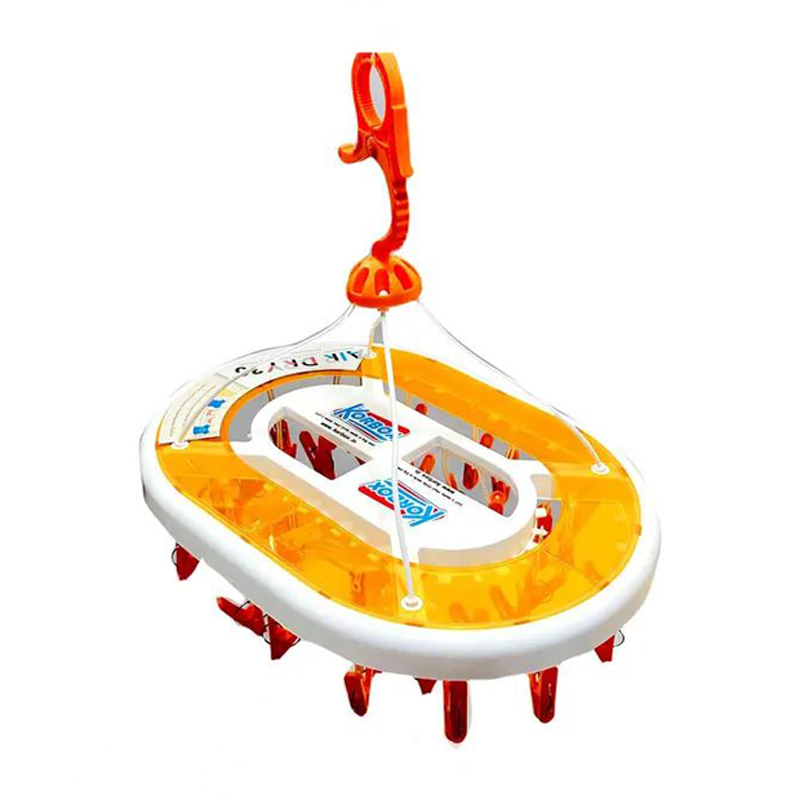 Plastic Square Cloth Drying Stand Hanger with 36 Clips Pegs Baby Clothes Hanger Stand – Orange