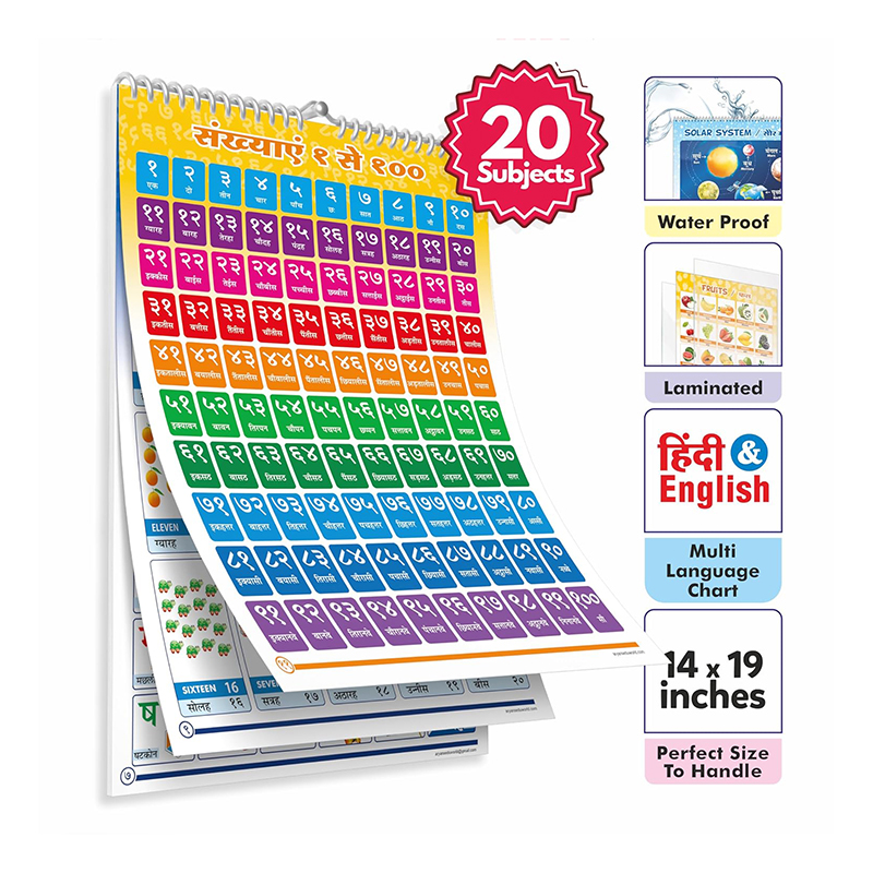 Look N Learn Hindi & English Educational Chart | 20 Subjects |  Kids Age 2+
