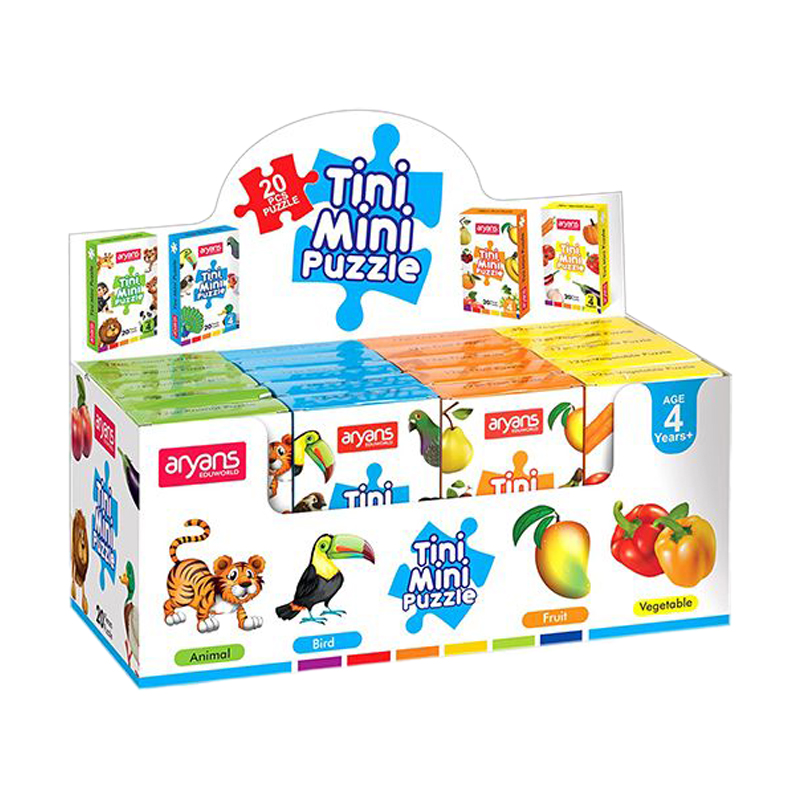 Aryans Eduworld Kid Tini Mini Jigsaw Puzzle – 4 Subjects (Animals, Birds, Vegetables, Fruits) – 20 Pieces